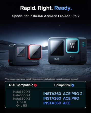 Зарядний пристрій 3-в-1 Llano з подвійним акумулятором для Insta360 Ace Pro 2 / Ace Pro/Ace Action, 30W PD та вбудованим акумулятором 12800mAh, підтримка 2 TF-карт, цифровий дисплей