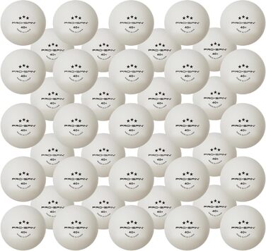 PRO SPIN Table Tennis Balls - 3 Star 40+ White Table Tennis Balls | High-Quality ABS Training Balls | Durable for Indoor & Outdoor Use, Competition & Play - 60 Pack
