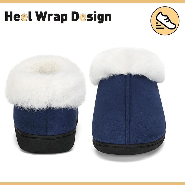 Тапочки халатні Mishansha зимові, халатні, з піною пам'яті, жорстка підошва, розмір 36-47, білі (блакитні, 44/45 EU)