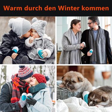 Електричні грілки для рук 2 шт. OUTJUT, 6000mAh, 3 режими нагріву, USB, 20 годин роботи, для зимових видів спорту, подарунок на Новий Рік (4-Білий та Синій)