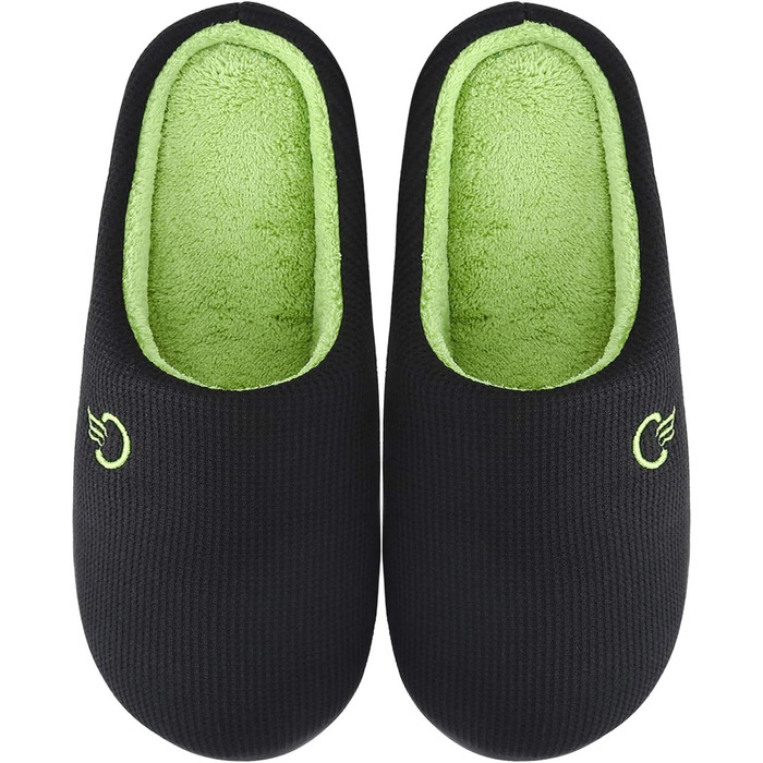 Тапочки зимові Mishansha унісекс з меморі-піною, чорно-зелені, розмір 36-47