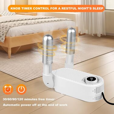 Електричний сушильник для взуття з таймером та подвійним кріпленням, для швидкої сушки взуття, шапок та лижних черевиків