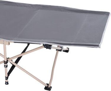 Розкладне ліжко для кемпінгу Outsunny з сумкою, сталевий каркас Oxford, 190 x 68 x 52 см (сірий)