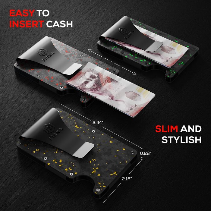 Чоловічий Slim гаманець з карбону з RFID захистом | Картхолдер | Міні-гаманець | Кредитна картка еталон | Тонкий портмоне | Карбон червоний