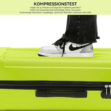 Чохол-валіза BEIBYE: набір валіз з кодовим замком та 4 колесами (Celery Set) 55/66/76 см