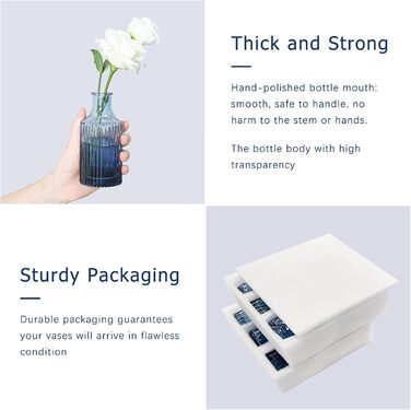Набір ваз Knospenvasen (12 шт.): міні вази для декору столу, рустикальний стиль, блакитний колір