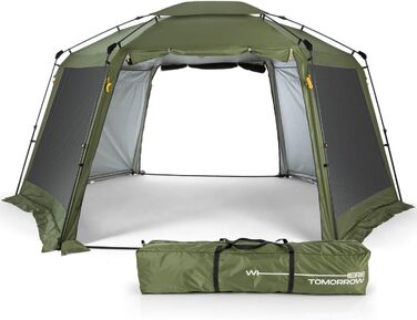 Lumaland Outdoor 2.5 x 2.5m | Waterproof & UV Protection | Garden Tent incl. 1 Side Wall & Bag & Stakes | Robust Camping & Party Tent | Pop Up Tent Setup in 2 Minutes [] (Gazebo XXL, Green)
