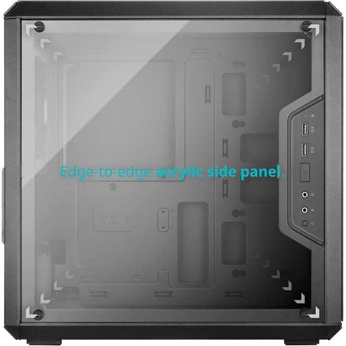 Корпус Cooler Master MasterBox Q300L V2 Mini-Tower mATX з 120 мм вентилятором, склом, USB 3.2 Gen 2x2