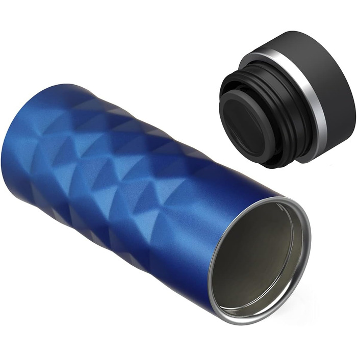 Термокружка Diamond з нержавіючої сталі 450 мл, з кнопкою, витримує гарячі та холодні напої, без BPA, вишуканий блиск (Ультрамарин)