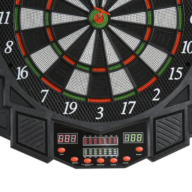 HOMCOM Електронна дартс-дошка Dartboard з дверцятами, 216 ігор, в комплекті 4 світлодіодних індикатори, 12 дротиків для до 8 гравців, ABS PP, 49x54,6x5,5 см