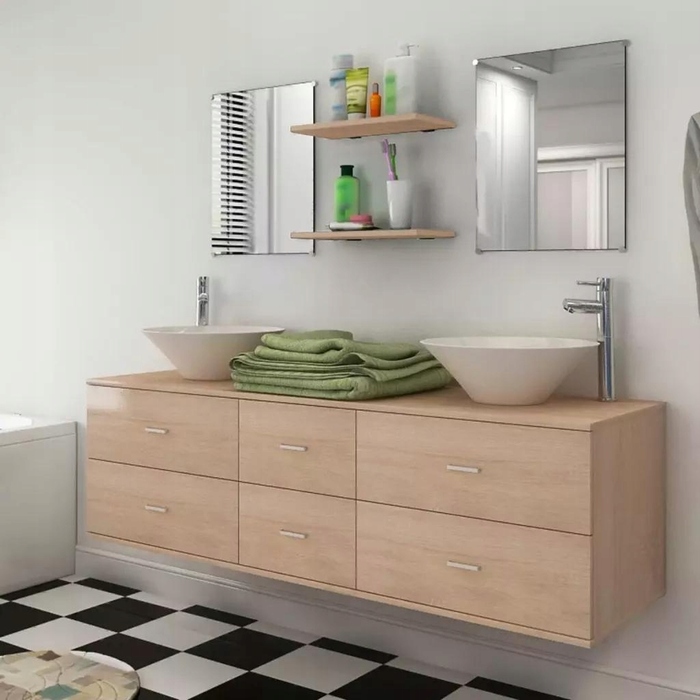 Комплект меблів для ванної кімнати vidaXL, 9 предметів