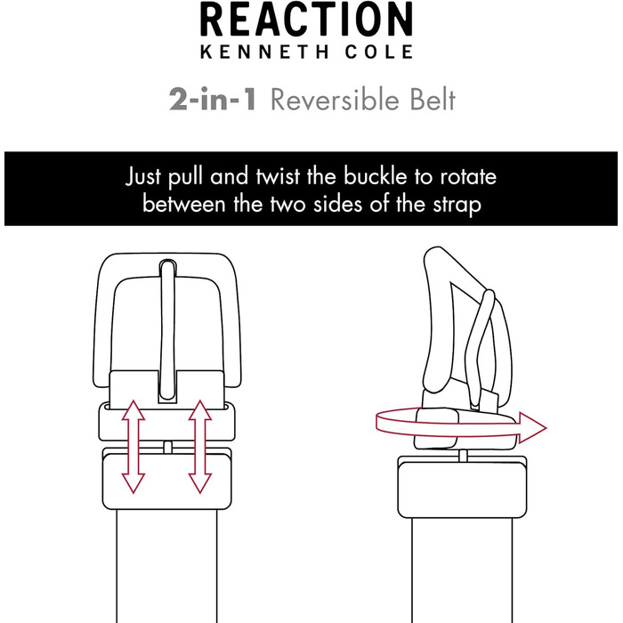 Чоловічий двосторонній ремінь Kenneth Cole REACTION, чорний/коричневий