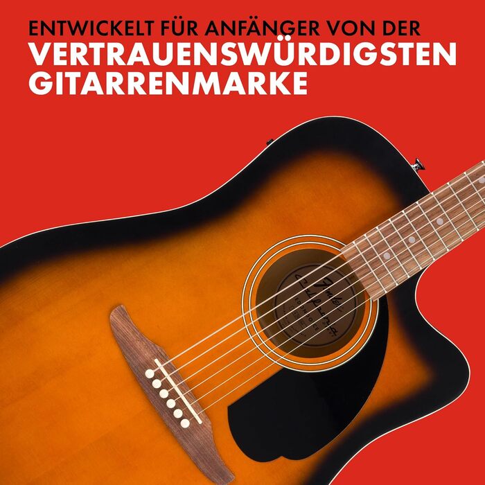 Акустична гітара Fender California Debut Redondo Dreadnought CE з вирізом, шпон з ялини, чорний колір, Natural (електроакустична гітара, 2-колірний Sunburst)