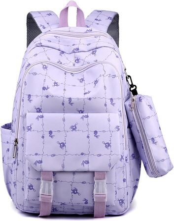 Великий рюкзак для учнів середньої школи, шкільний рюкзак для дівчат, рюкзак для зняття навантаження, синій шкільний рюкзак для хлопців (фіолетовий)