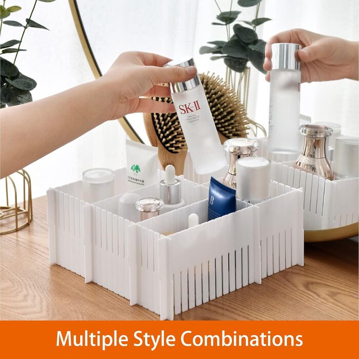KnnRiim 12-Piece Drawer Dividers, 47x11 cm, Thick, DIY Partition Walls for Drawers, Large Flexible Organizer for Clothes, Bedroom, Bathroom, Kitchen Appliances, Desk, Office Storage (Thin 38x7x0.2 cm 20 Pieces)