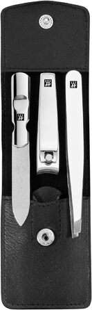 Zwilling Classic Inox: Набір з 3 предметів, чорний шкіряний етикет, кусачки для нігтів
