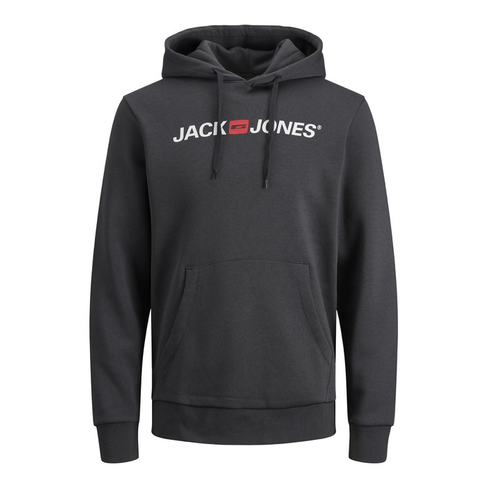 Чоловічий худі з капюшоном JACK & JONES з логотипом, колір Asphalt, розмір M