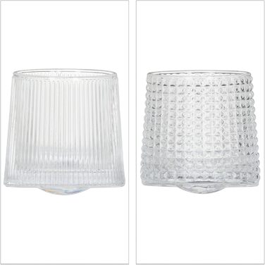 Набір склянок для віскі Relaxdays, 12 шт, 3 дизайни, 150 мл, Tumbler, склянки-похитувачі, прозорі