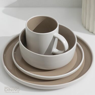 Сервіз Hausfelder для 8 осіб (32 елементи) з каменю Shadow Stone – тарілки, миски, чашки. Сервіз з кераміки, стійкий до миття в посудомийній машині