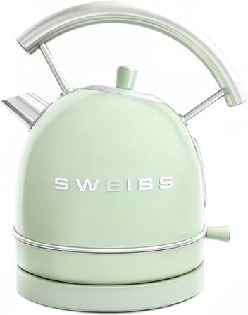 Електричний чайник SWEISS KTL6, Vintage, 1.5 л, нержавіюча сталь, зелений, 2200 Вт