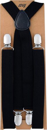 Набір чоловічих підтяжок X-подібних та готової метелика чорного кольору, 4 міцні затискачі, ширина стрічки 2,5 см, модель HFL1A