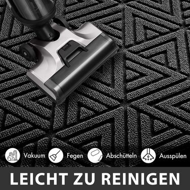 Килимок для дому Yimobra, 75 x 43 см, чорний: зносостійкий, водонепроникний, легко миється | Для дому та вулиці