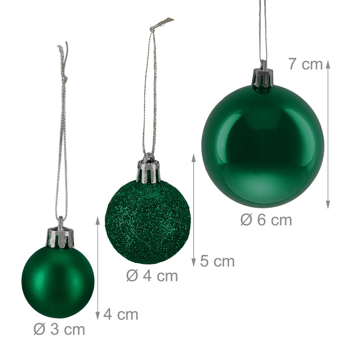 Relaxdays Set of 76 Christmas Baubles