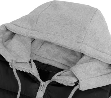 Жіноча степкова жилетка YYNUDA з капюшоном, легка, з пухом, тепла, утеплена, для переходу між сезонами, зимова, для активного відпочинку (XL, Чорний)