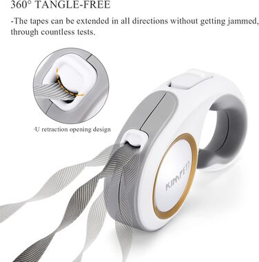 Висувна поводок для собак 3 м, для жінок, поводок для вигулу домашніх тварин з неслизькою ручкою для собак маленьких, середніх та великих порід (до 50 кг), поворот на 360°, функція паузи та блокування