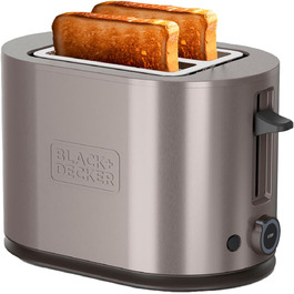 Тостер BLACK+DECKER BXTO1960E з цифровим керуванням, 1960 Вт, 6 рівнів підсмажування, 4 відділення, функції: стоп, підігрів, розморожування, автоматичне центрування, підігрівач для тостів