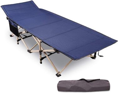 Розкладне ліжко для кемпінгу CampMax: міцне, XXL, 190 x 71 x 38 см, для відпочинку на природі, блакитне
