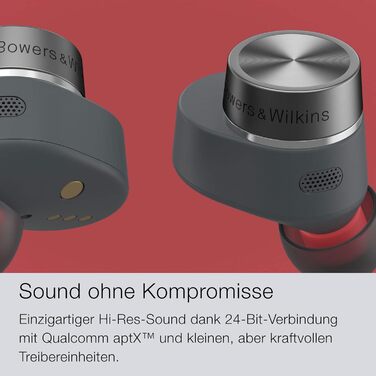 Навушники Bowers & Wilkins Pi5 S2 Storm Grey: бездротові, Bluetooth, ANC, aptX, мікрофон