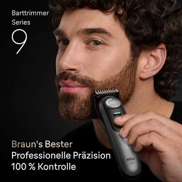 Триммер для бороди Braun Series 9 BT9565: професійний набір 14 в 1, титанове лезо, до 180 хв роботи, водонепроникний, 52 налаштування довжини