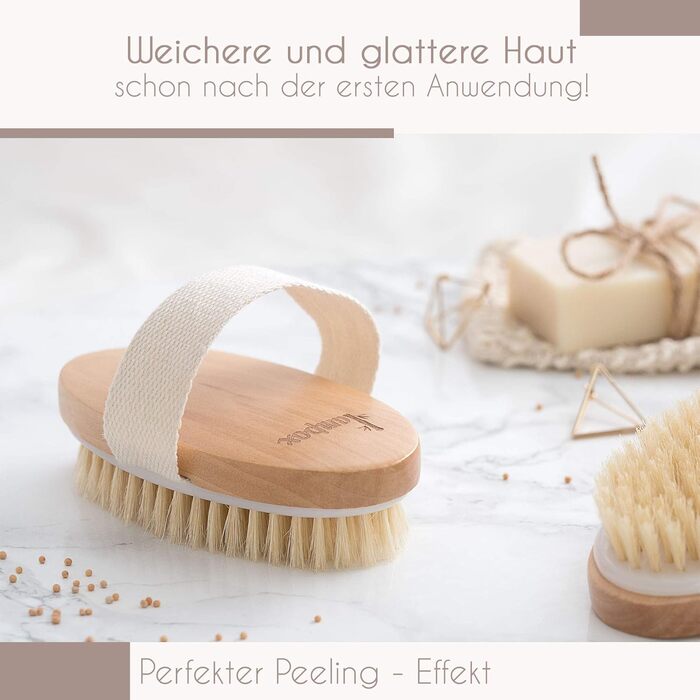 Суха щітка для тіла Lampox®: масажна, для пілінгу, покращує лімфодренаж, проти целюліту