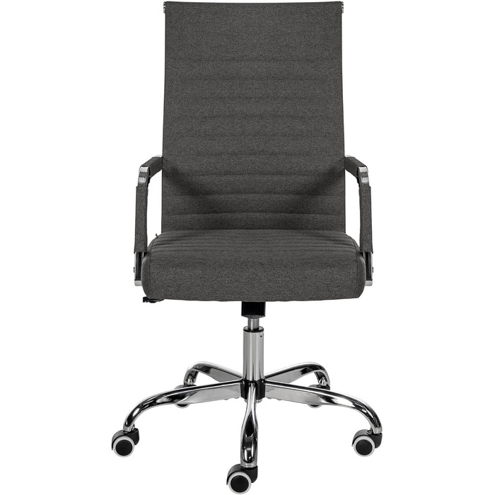 Ергономічне крісло для офісу CLP Amadora I, регульована висота, поворот на 360°, тканинне покриття, міцне, вантажопідйомність 120 кг, темно-сірий колір