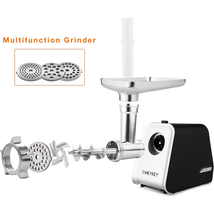 М'ясорубка електрична Nictemaw Profi 2000W з 3 дисками для фаршу та функцією реверсу