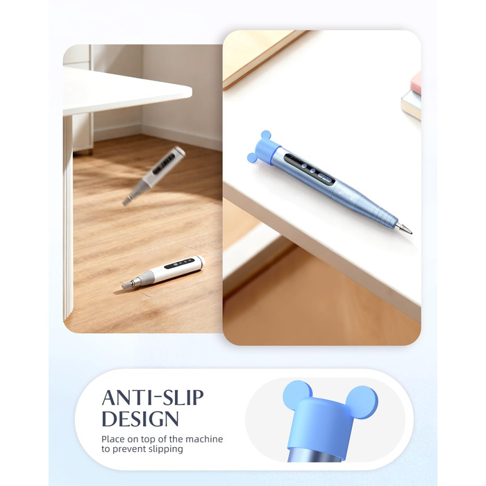 Електрична фрезерна машинка JOREST 13-в-1 бездротова, 35 000 об/хв, 6 режимів - набір для манікюру та педикюру для гелю та акрилу, для початківців, Aqua Blue