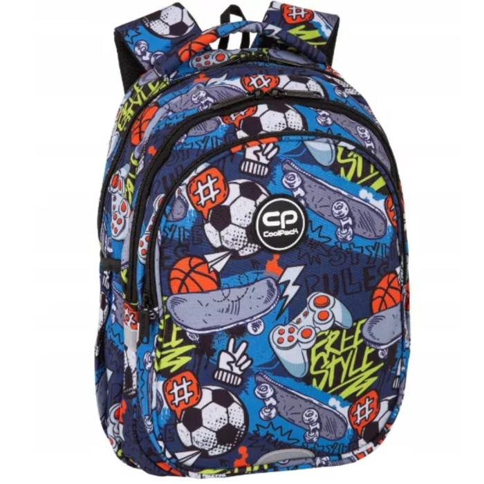 Багатовідсіковий шкільний рюкзак CoolPack, чорний, багатоколірний, 19 л