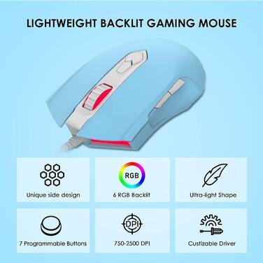 Механічна ігрова клавіатура AK33 TKL 80% з синіми перемикачами, RGB-підсвічуванням та мишею, 2500 DPI, 82 клавіші, для ігор та офісу