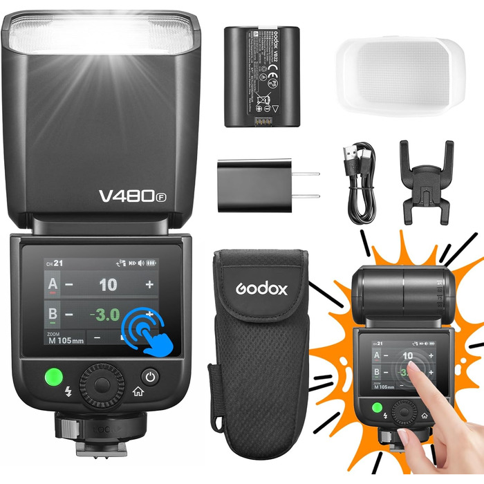 Спалах для камери Godox V480O - потужний Speedlite з TTL, GN50, 650 спахів для Olympus та Panasonic