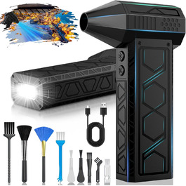 Електричний пилосос-фен для авто 180000 RPM з ліхтариком, модель 2025