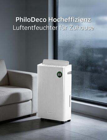 Електричний осушувач повітря 20L для підвалу та кімнат, тиха робота 39dB, таймер, шланг 1м, гарантія 10 років