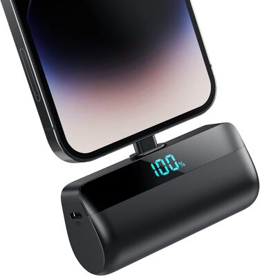 Power Bank Feob Mini 5200mAh 20W PD: Компактний акумулятор для iPhone та Android, LED-дисплей, чорний