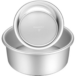 Cake Pan Set - Round Baking Pans made of Anodized Aluminum with Non-Stick Coating, Removable Bottom (2 Sizes: 5