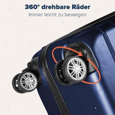 Набір валіз TRVLMORE 3 в 1: маленька, середня, велика, сірий колір. Валізи з твердим корпусом, 55x40x20 см (ручна поклажа).