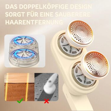 Електрична машинка для видалення ворсу OKYUK з подвійним лезом та LED-дисплеєм – для одягу та меблів, швидко та ефективно, з набором змінних лез