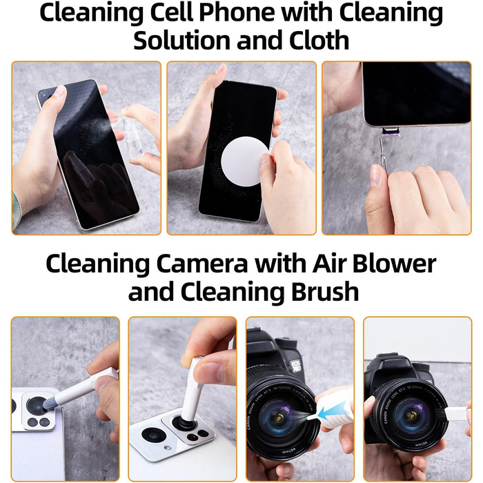 Набір для чищення клавіатури та телефону, багатофункціональний набір для ПК, ноутбука, AirPods, iPhone. Набір для чищення клавіатури з інструментом для виймання клавіш та очищувачем екрану (20 в 1)