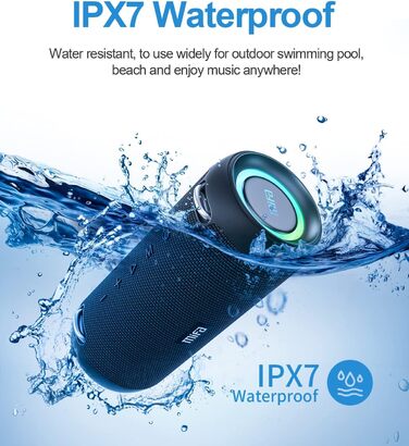 MIFA A90 Bluetooth-колонка: 60W, водонепроникність IPX7, RGB-підсвічування, 30 годин роботи, USB/Micro SD/AUX, True Wireless Stereo, з чохлом та ремінцем
