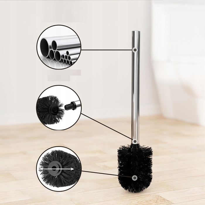 Підлоговий набір для ванної кімнати: тримач для туалетного паперу та йоржик із нержавіючої сталі