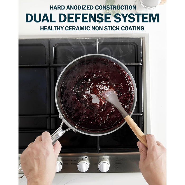 Набір посуду Cook N Home: 10 предметів, антипригарне покриття, кераміка, індукція, блакитний